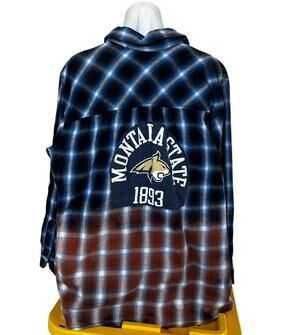 Montana State University Bobcats Plaid Flannel Shirt 3XL Football MSU Tailgate